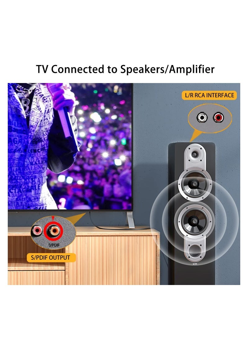 to 3.5mm Audio Cable, Digital to Analog Audio Conversion Cable, Digital SPDIF Coaxial to Analog L/R RCA  3.5mm AUX Stereo Audio Cable, for PS4 Xbox HDTV DVD Headphone, for Speaker (9.8 Feet) - Image 4